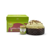 Panettone artigianale al pistacchio con crema di pistacchio 1,2kg
