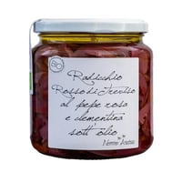Radicchio roja IGP de Treviso, pimienta rosa y clementina en aceite orgánico 390 g