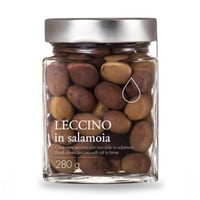 Leccino black olives with pits in brine 280g