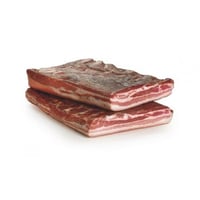 Bacon defumado cru, fatia embalada a vácuo 300g