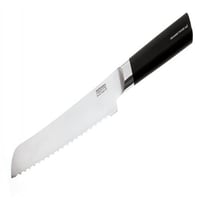 Couteau à pain avec manche doux au toucher noir 20 cm