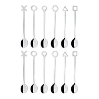 Set of 12 stainless steel spoons for aperitif Party Geometric line
