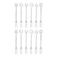 Set of 12 stainless steel aperitif forks Party Geometric line