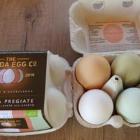 Organic mixed colored eggs, size S, pack of 6