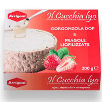 Gorgonzola DOP et fraises lyophilisées, gamme Il Cucchia LYO, 200 g