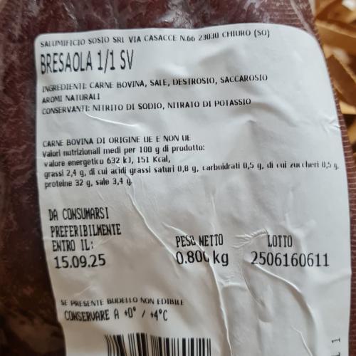 Die Bresaola Nostrana Scheibe 800g