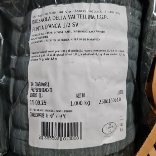 Bresaola Punta d'Anca Valtellina g.g.A. 1kg