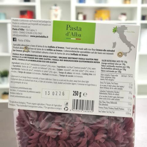 Pasta alla Barbabietola - fusilli BIO senza glutine 250g