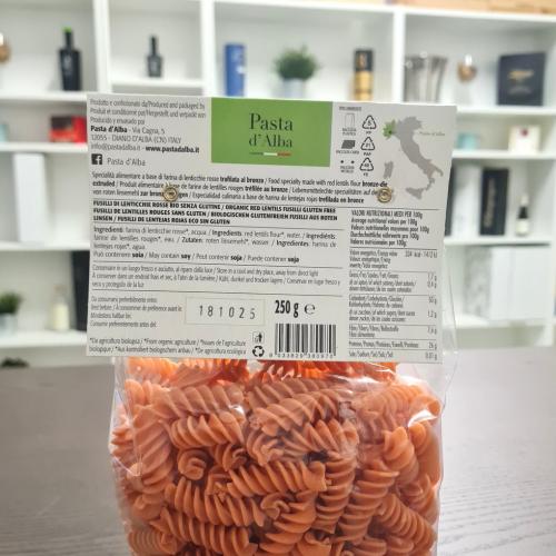 Fusilli di Lenticchie Rosse BIO senza glutine 250g