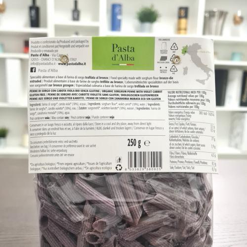 Penne di Sorgo con Carota Viola BIO senza glutine 250g