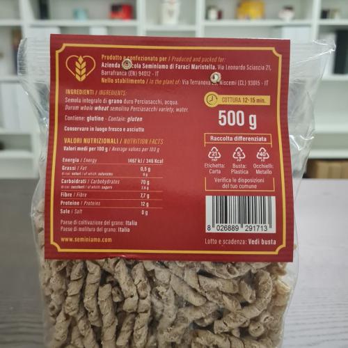 Pasta Busiata di grano Perciasacchi Biologico 500g