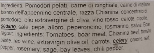 Molho de ragu de javali 220g