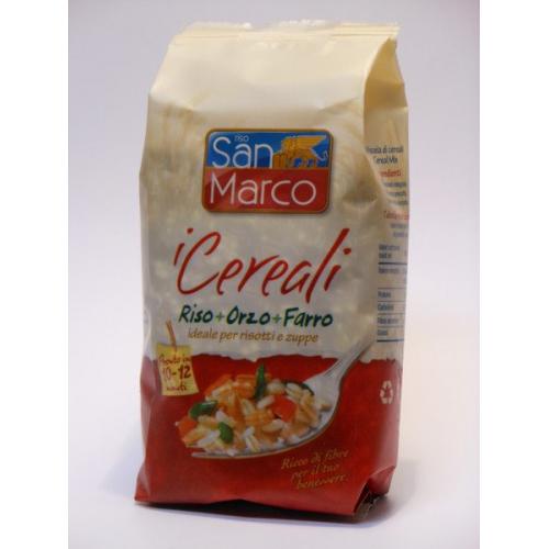 Cereais, arroz, cevada, espelta, linha San Marco 400g