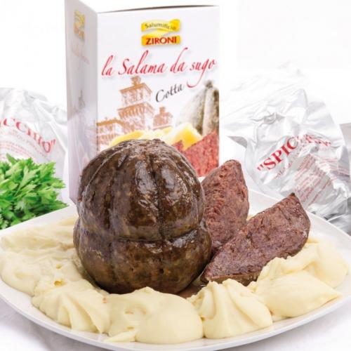 Salame de molho IGP pré-cozido em uma caixa