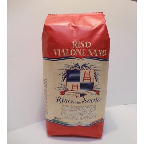 Arroz semiacabado Vialone Nano mapeado pela Linea Riso della Scala 1kg