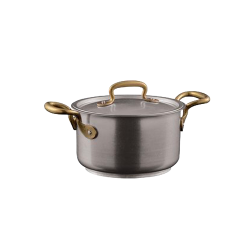 Casseruola alta con coperchio linea 1965 Vintage inox