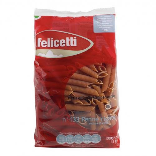 Alho e pimenta de trigo duro Felicetti Durum - Penne Rigate 500g