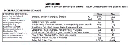 Felicetti monograno Farro BIO - Penne rigate 500g