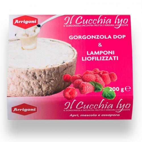 Gorgonzola DOP e framboesas liofilizadas Il Cucchia LYO linha 200g