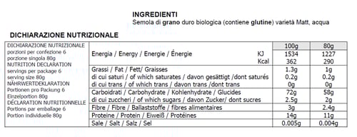 Felicetti monograno Matt - Penne ritorte 500g