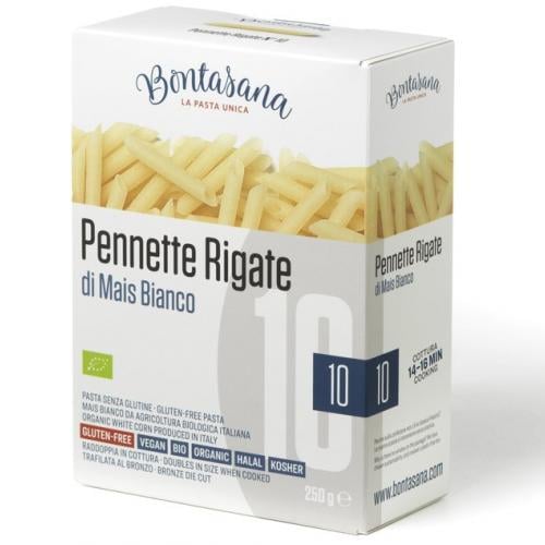 Pennette rigate de maïs blanc biologique 250 g