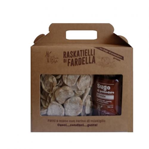 Raskatielli di Fardella with ready-made tomato sauce