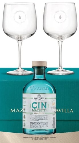 Gin Mazzetti 700ml confezione con 2 calici