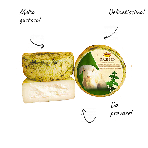 Basilio Pecorino mit Basilikum 300 g