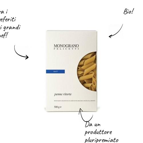 Felicetti monograno Matt - Penne ritorte 500g