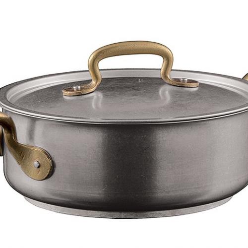VIER Edelstahltopf 18 Cm – Niedrig & Induktionsgeeignet | 18/10 Edelstahl
