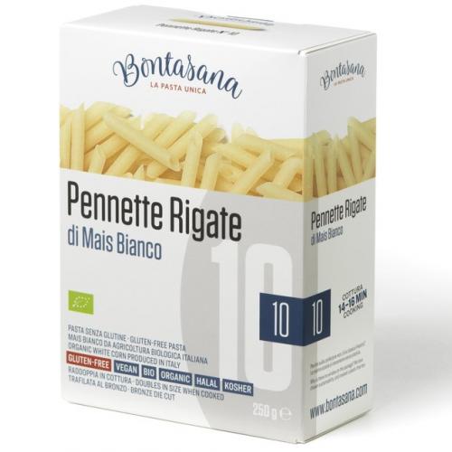 Pennette rigate di mais bianco BIO 250g - Bontasana